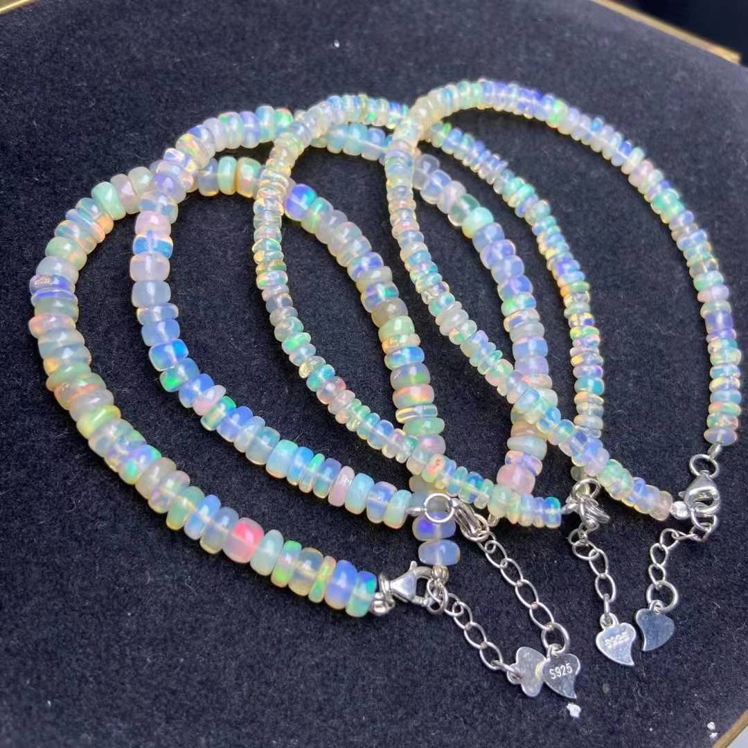 Opal Chain with 925 Silver Clasp